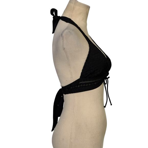 Robin Piccone Carly Lace Halter Bikini Top in Black Size XS - Picture 14 of 14